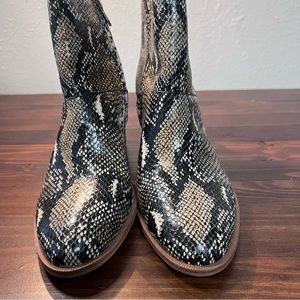 Madewell The Rosie Ankle Boot in Snake Embossed Leather Sz 9.5